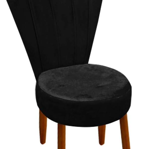 Conjunto 2 Cadeiras Estofadas Sala De Jantar Anna Suede Preto