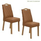 Conjunto 2 Cadeiras Estofadas Vênus Amêndoa Clean/corino Cara