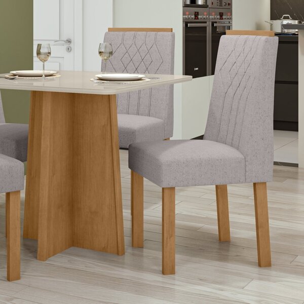 Conjunto 2 Cadeiras Exclusive Móveis Lopas Amêndoa Clean/rúst