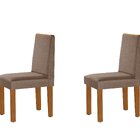 Conjunto 2 Cadeiras Flora Yescasa 92x51x43 Cm Castanho Cinamo