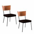 Conjunto 2 Cadeiras Grécia Em Couro Preto E Metal Preto