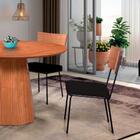 Conjunto 2 Cadeiras Grécia Em Couro Preto E Metal Preto