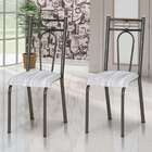 Conjunto 2 Cadeiras Hanumam Cromo Preto E Linho