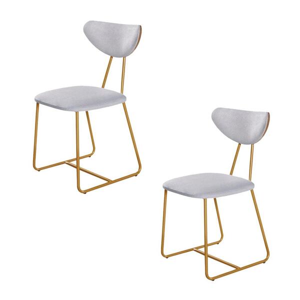 Conjunto 2 Cadeiras Havana Em Boucle Off E Metal Dourado