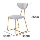 Conjunto 2 Cadeiras Havana Em Boucle Off E Metal Dourado