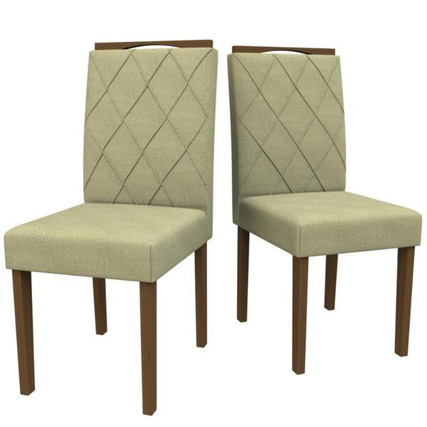 Conjunto 2 Cadeiras Isabela Amendoa/animale Marfim - New Ceval