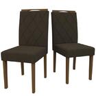 Conjunto 2 Cadeiras Isabela Amendoa/veludo Café - New Ceval
