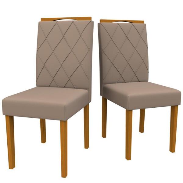 Conjunto 2 Cadeiras Isabela Ype/camurça Marrom - New Ceval