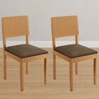 Conjunto 2 Cadeiras Jade 01 Veludo Marrom Pés Em Madeira Jcm