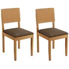 Conjunto 2 Cadeiras Jade 01 Veludo Marrom Pés Em Madeira Jcm