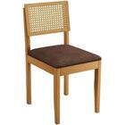 Conjunto 2 Cadeiras Jade 03 Com Rattan Verona Chocolate Pés E