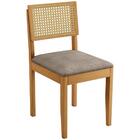 Conjunto 2 Cadeiras Jade 03 Com Rattan Verona Grafite Pés Em