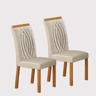 Conjunto 2 Cadeiras Jantar Estofada Doha Freijó/palha