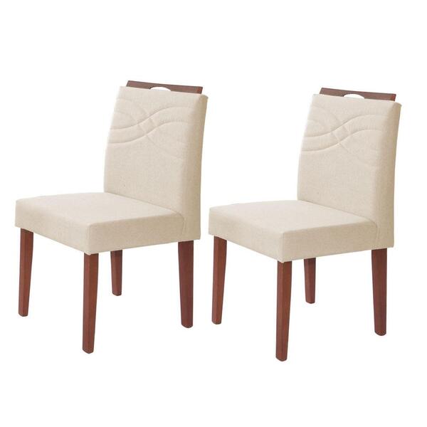 Conjunto 2 Cadeiras Jantar Gold Com Cambota Madeira Greice Mó
