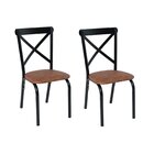 Conjunto 2 Cadeiras Karina Tubo Preto Fosco/caramelo
