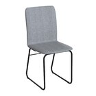 Conjunto 2 Cadeiras Linho C-761   Cinza/preto