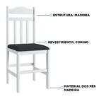 Conjunto 2 Cadeiras Madeira E Tecido Corino 200 - Branco