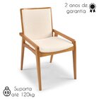 Conjunto 2 Cadeiras Madeira Maciça Encosto E Assento Estofado