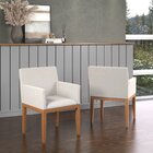 Conjunto 2 Cadeiras Madeira Maciça Eva Com Braços Estofados E