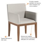 Conjunto 2 Cadeiras Madeira Maciça Eva Com Braços Estofados E