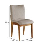 Conjunto 2 Cadeiras Madeira Maciça Hades  Imbuia Natural/bege