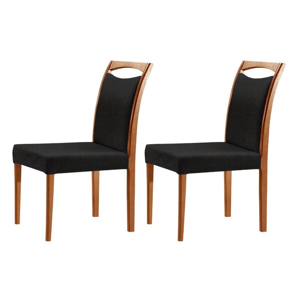 Conjunto 2 Cadeiras Madeira Maciça Safira Preto / Imbuia Natu