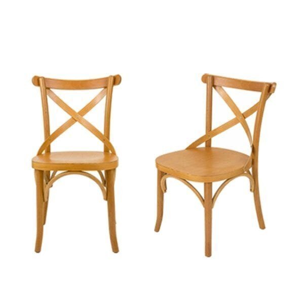 Conjunto 2 Cadeiras Madeira Maciça Tauari Cross X Texas  Natu