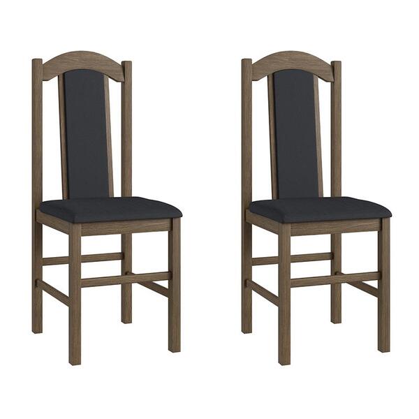 Conjunto 2 Cadeiras Madeira Tecido Corino 500 - Ameixa Negra
