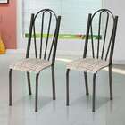 Conjunto 2 Cadeiras Mnemósine Cromo Preto E Estampa Rattan