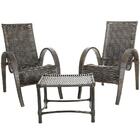 Conjunto 2 Cadeiras Napoli Pedra Ferro E 1 Mesa De Centro Fib