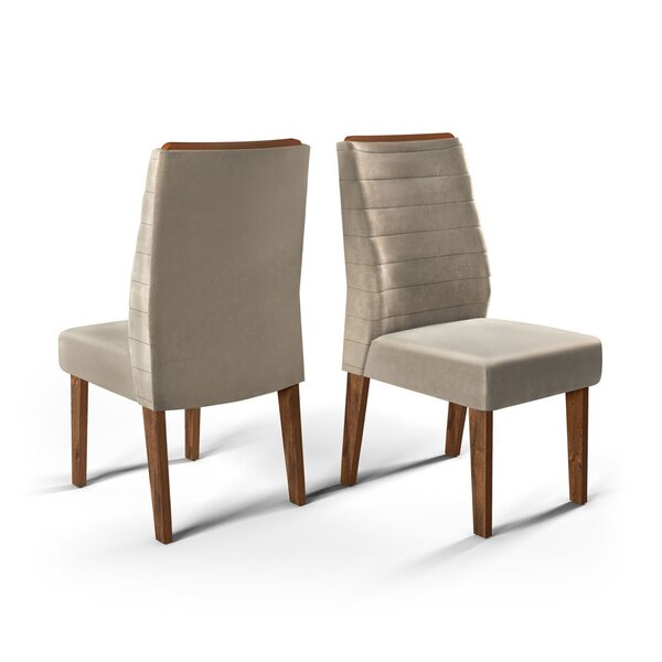 Conjunto 2 Cadeiras Ondina Para Sala De Jantar Estofada Dj Mó