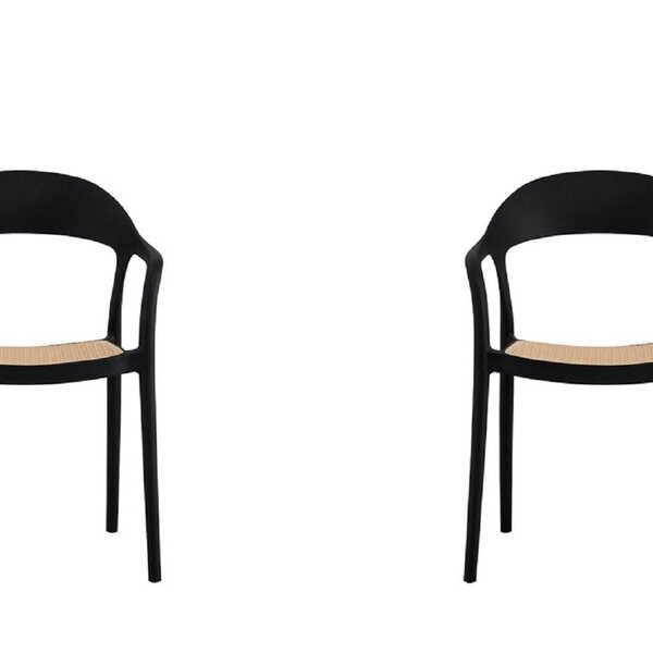 Conjunto 2 Cadeiras Para Jardim E Varanda Lia Com Braço Preto