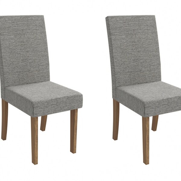 Conjunto 2 Cadeiras Para Sala De Jantar Cad131 Freijó/cinza