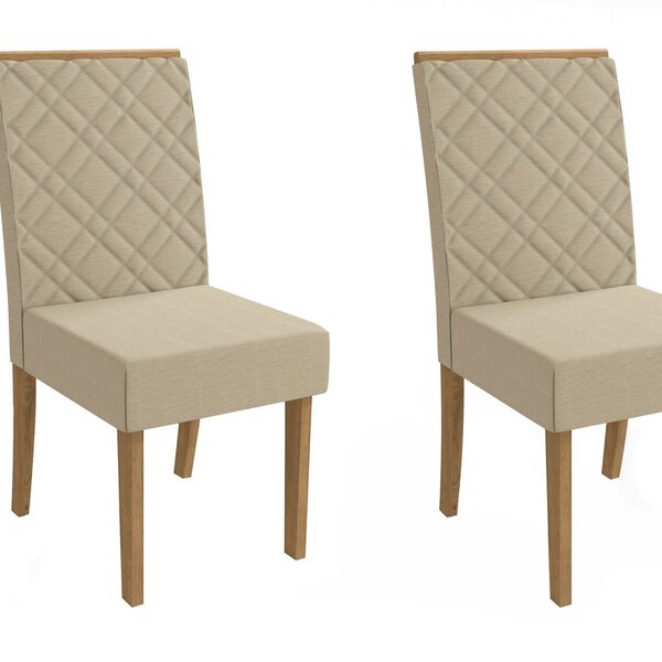 Conjunto 2 Cadeiras Para Sala De Jantar Cad149 Freijo/bronze/