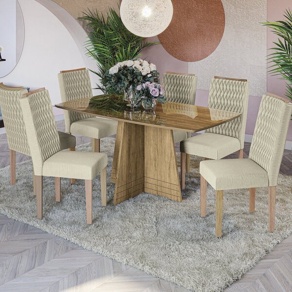 Conjunto 2 Cadeiras Para Sala De Jantar Cad157 Freijo/bronze/