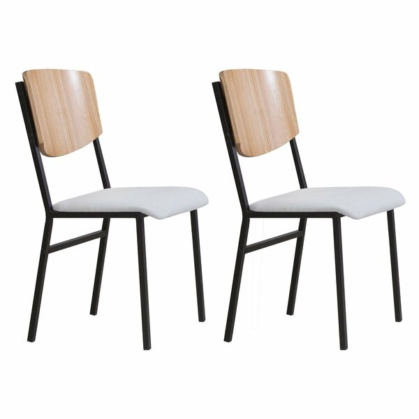 Conjunto 2 Cadeiras Para Sala De Jantar Confort Bege / Preto