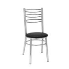 Conjunto 2 Cadeiras Para Sala De Jantar Cromado/preto