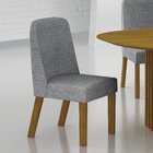 Conjunto 2 Cadeiras Para Sala De Jantar Isis Freijó/linho Cin