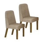 Conjunto 2 Cadeiras Para Sala De Jantar Isis Freijo/linho Pal