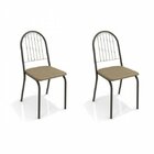 Conjunto 2 Cadeiras Para Sala De Jantar Noruega Metal Preto/c