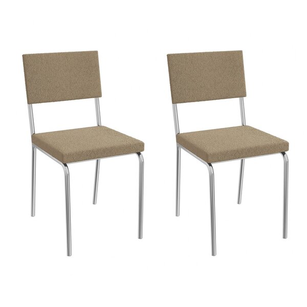 Conjunto 2 Cadeiras Para Sala De Jantar Zaria Metal Cromado C