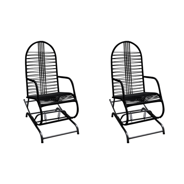 Conjunto 2 Cadeiras Para Varanda Preto Com Mola Adulto