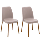 Conjunto 2 Cadeiras Plástica Vanda Com Pernas De Alumínio Lin