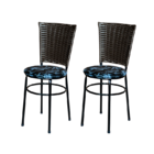 Conjunto 2 Cadeiras Preta Para Cozinha Hawai Café Com Assento