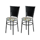 Conjunto 2 Cadeiras Preta Para Cozinha Hawai Com Assento Pers