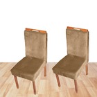 Conjunto 2 Cadeiras Safira Lisa Veludo Bege