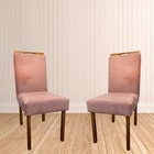 Conjunto 2 Cadeiras Safira Lisa Veludo Rose