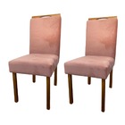 Conjunto 2 Cadeiras Safira Lisa Veludo Rose