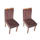 Conjunto 2 Cadeiras Safira Veludo Marrom Lisa