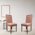 Conjunto 2 Cadeiras Safira Veludo Rose Com Costura